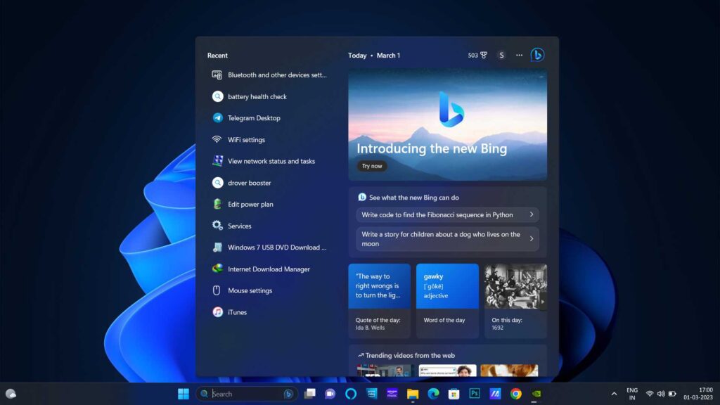 Windows 11 update: AI-Powered Bing to the taskbar and Phone Link for iOS